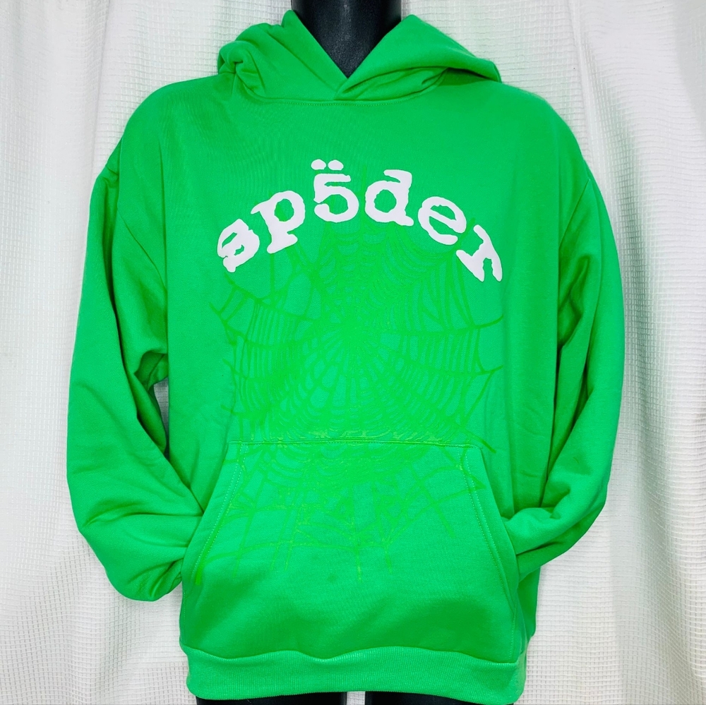 Sp5der Web Hoodie Slime Green Size LARGE NWOT  $450 On StockX Right Now